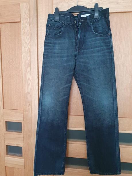 Tmavé relaxed džínsy, h&m,146