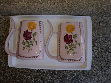 Ružový porcelán-kúpeľné poháre, 