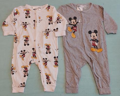 Set overalov/pyžamiek bez nožičiek mickey h&m 68, h&m,68