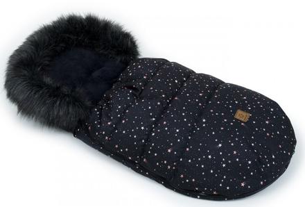 Fusak lux s kožušinkou, galaxie 50 x 100cm - čiern, 