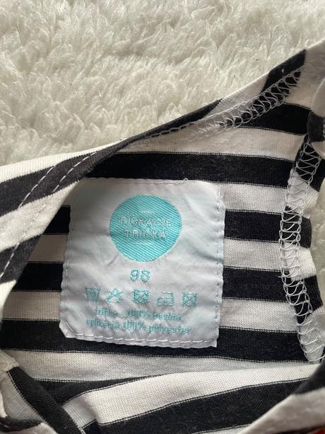 Pruhovane cierno biele tielko piskacie, 98