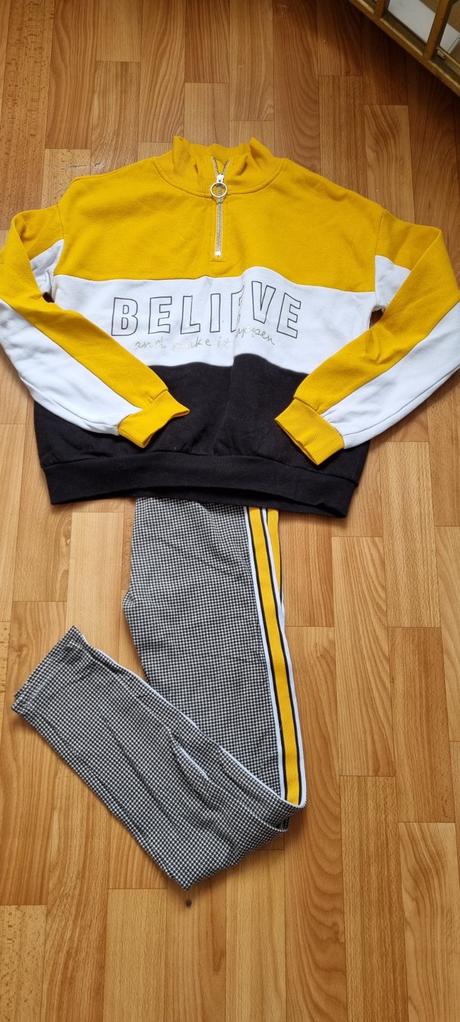 Mikina, leginy, tricko, h&m,152