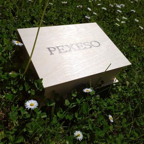 Drevené pexeso v drevenej krabici.,
