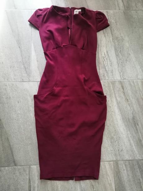 Bordové šaty asos, v36, 36