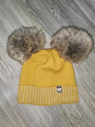 Zimná horčicová čiapka 50cm s 2brmbolcami, 116