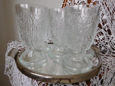 Retro poháre pudingové šľahačkové,6 kusov, 