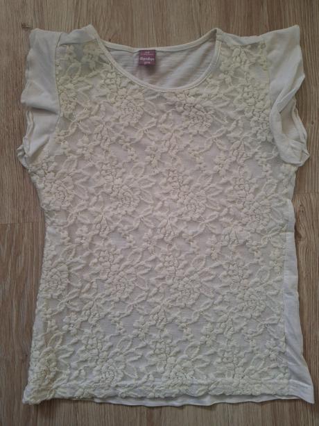 Biele čipkované tričko, dopodopo,128