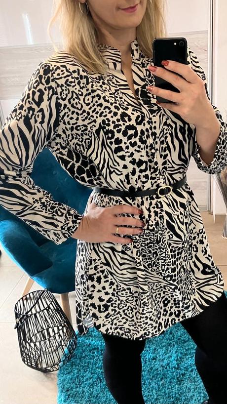 Dámska tunika so zvieracím motívom a opaskom, l / m / s