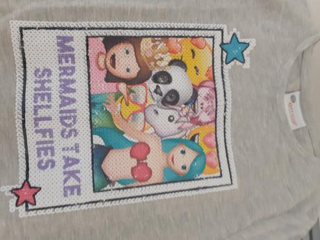 Sive dievcenske tricko s peknym obrazkom, 152