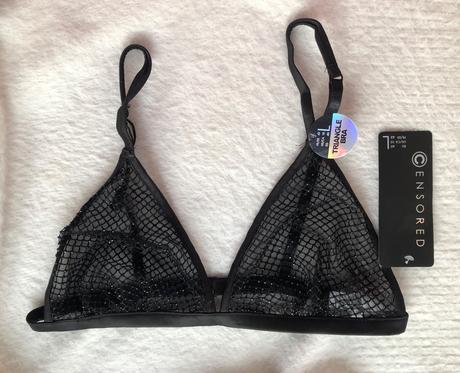 Nová čierna sexy sieťovaná mäkká podprsenka, l/40, l