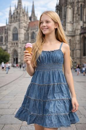 Riflové šaty-146/152-na 12 rokov, 146