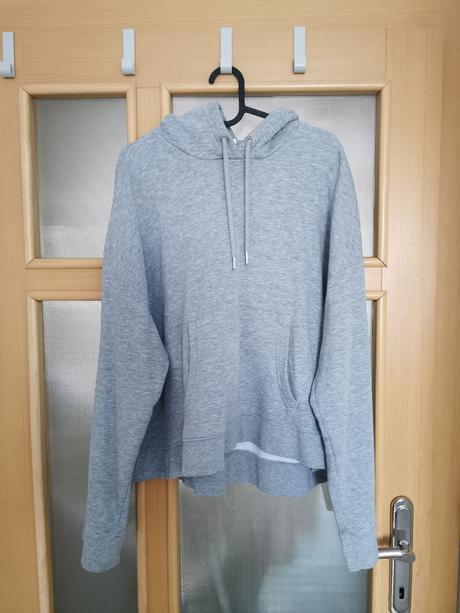 Sivá oversized mikina, h&m,m