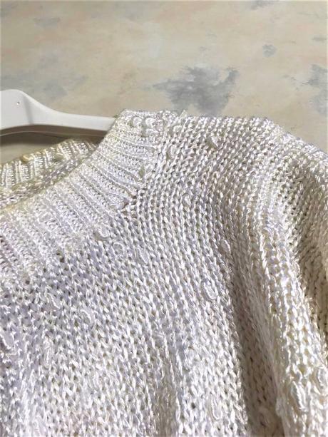 Perleťové uzlíčkové pletené triko oversize, l