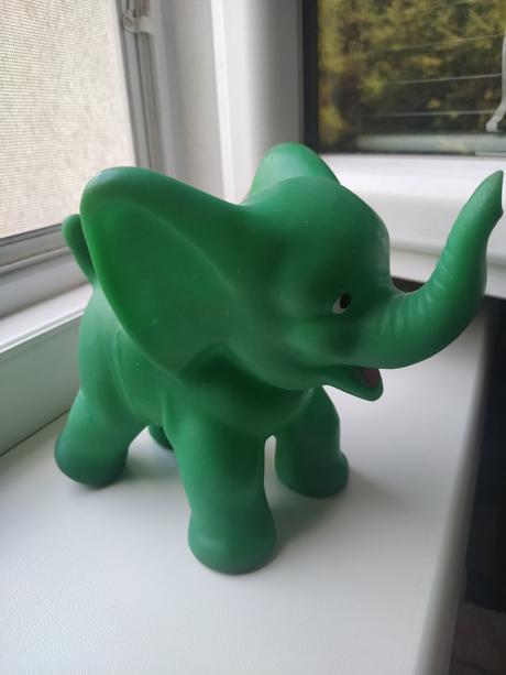 Slon- retro gumená pískacia hračka,
