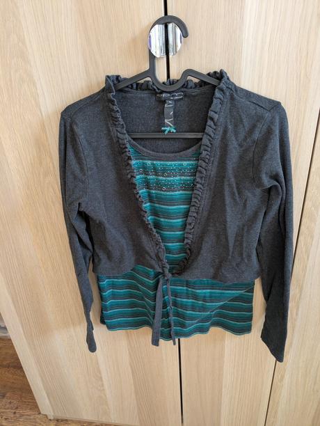 Tričko/kardigan s vestou, m