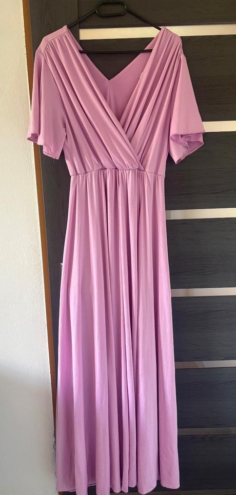 Ružovofialové trblietavé šaty, xl