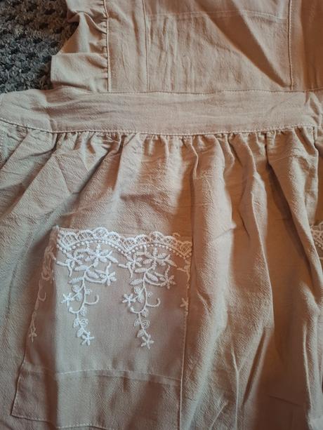 Vintage vyšívané zástery s kvetinovou textúrou, 