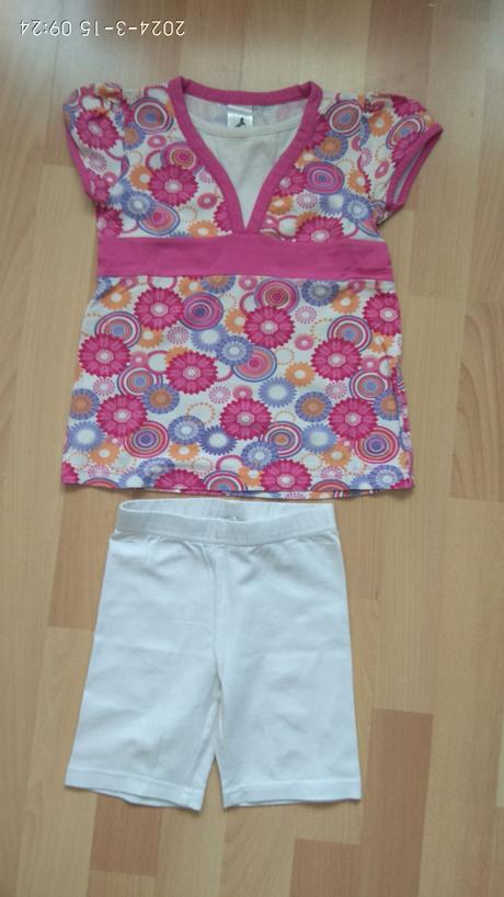 Súprava kvetové tričko s krátkym legíny veľ 104, kiki&koko,104