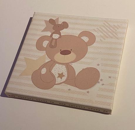 Obrázok do detskej izby - medvedík a zajačik, 