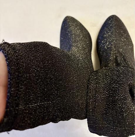 Dámske trblietavé členkové čižmy na hrubom podpätk, 36