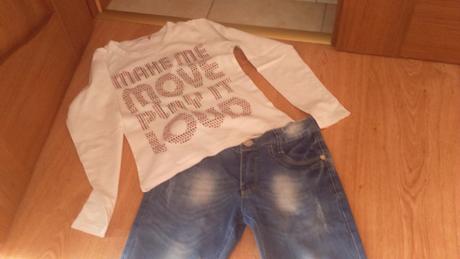 Dievčenské rifle a tričko , 140