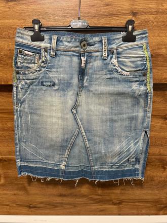 Riflová sukňa s aplikáciami, broadway,s