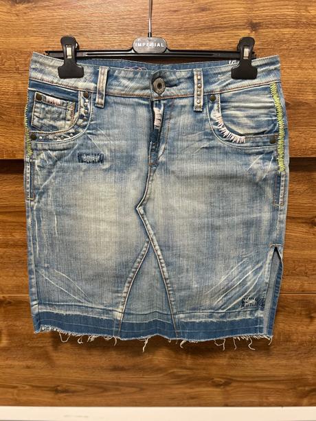 Riflová sukňa s aplikáciami, broadway,s