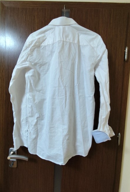 Pánska snehobiela košela, raz oblečená, vel.l,, l