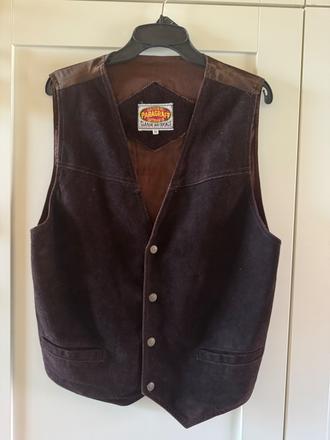 Kožená vintage vesta m unisex, m