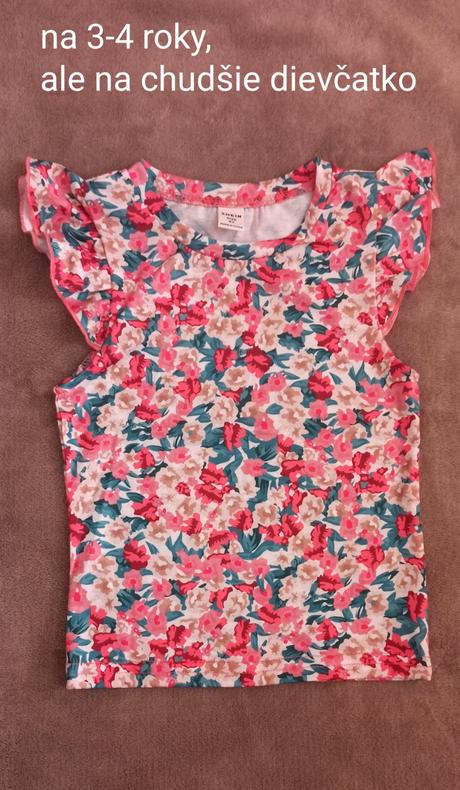 Kvetinové tričko cca 3-4 rok., 104