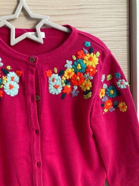 Letný kardigan next s kvetinovou výšivkou, next,110