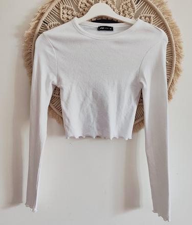 Rebrovaný crop top, new yorker,m