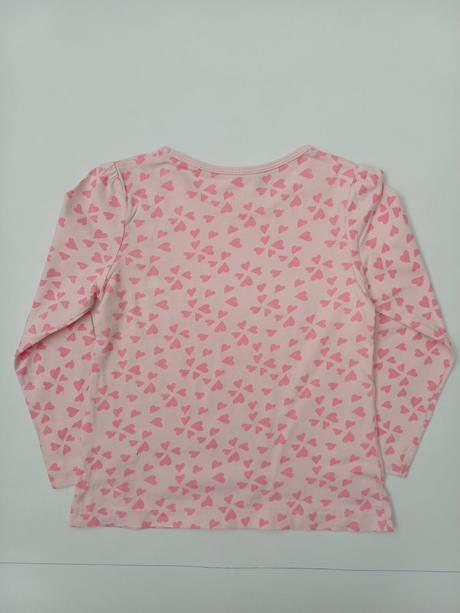Tričko svetloružové so srdiečkami-dlhý rukáv, lupilu,98