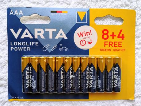 Varta longlife power aaa 12 ks- alkalické batérie,
