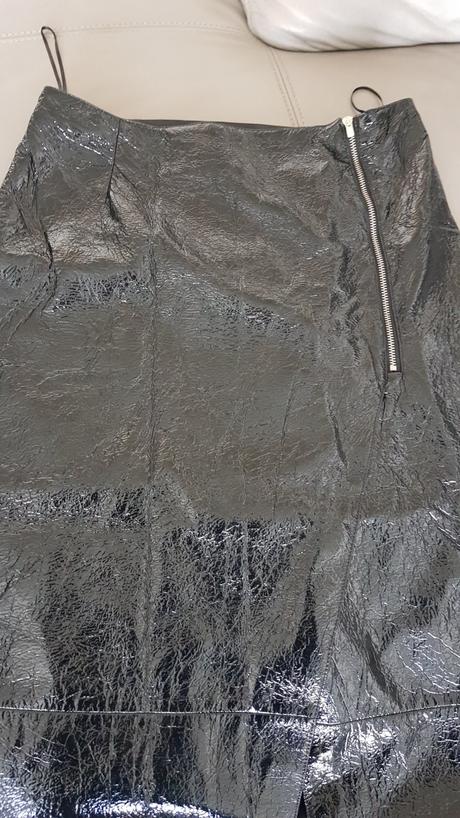 Koženková dlhá sukňa h&m, h&m,m