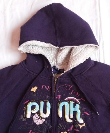 Fialova zateplena mikina, 140