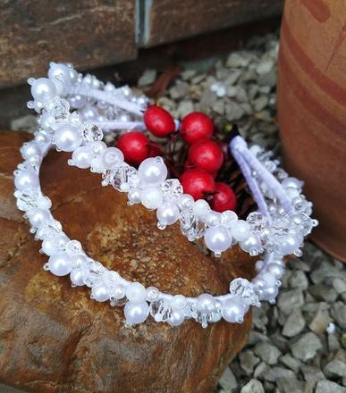 Dvojradová čelenka na svadbu / prijímanie,