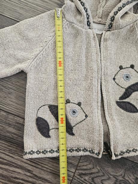 Svetrík na zips s pandičkami next 62/68, next,62