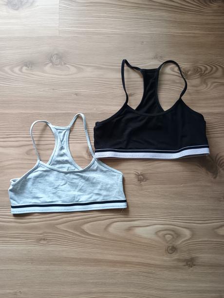 Podprsenky sportove dievčenské hm 146/152 2ks, h&m,146