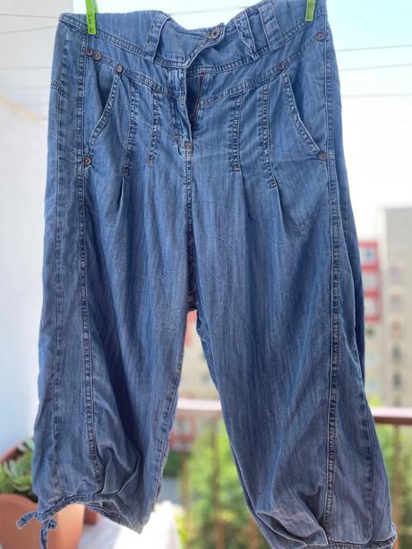 Tristvrtove nohavice z tensej rifloviny zn promod, promod,40