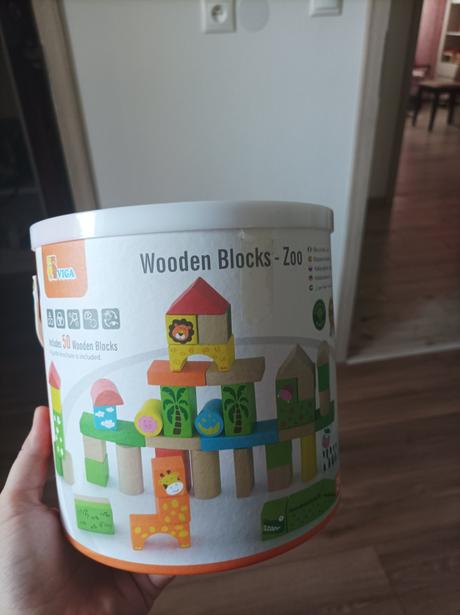 Drevene kocky viga zoo,