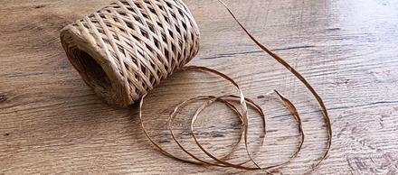 Lyko rafia na pletenie tašiek- hnedá prírodná,