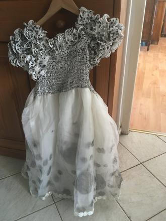 Bodkované biele šaty, 122 / 128 / 134 / 140