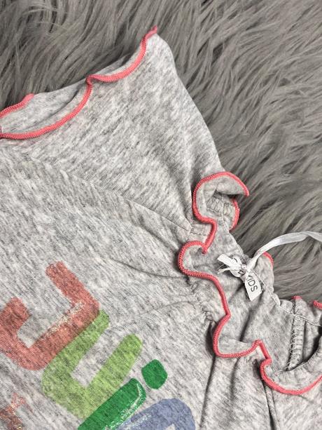 Dievčenské tričko s fodričkami a nápisom (56), 56