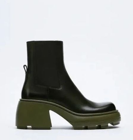 Zara kožené cchunky sole ankle boots 38/39, zara,39