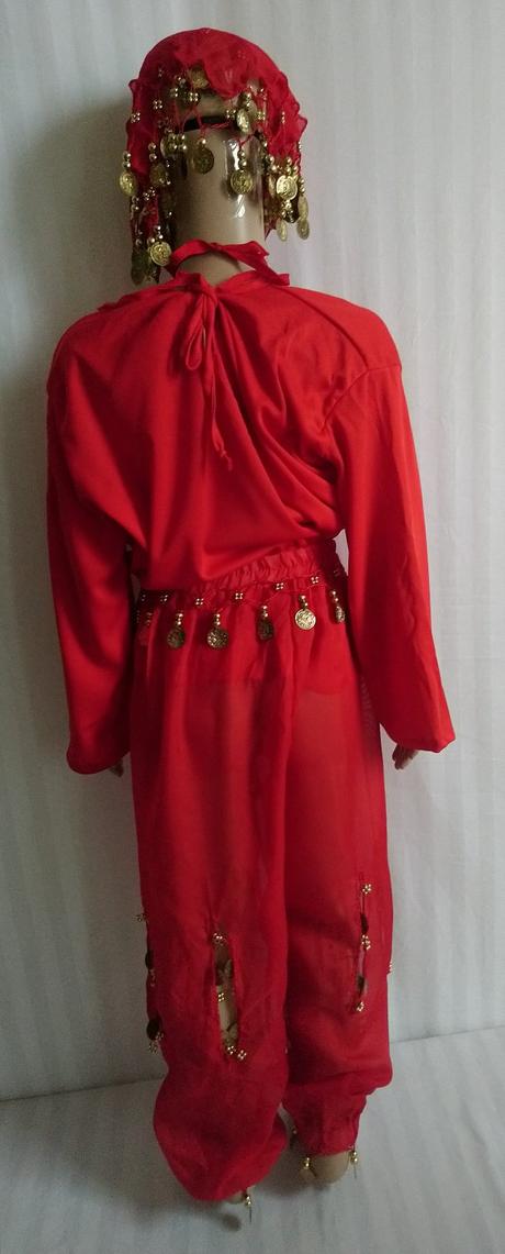 3-dielny kostým tanečnica červená, 104-116 cm,