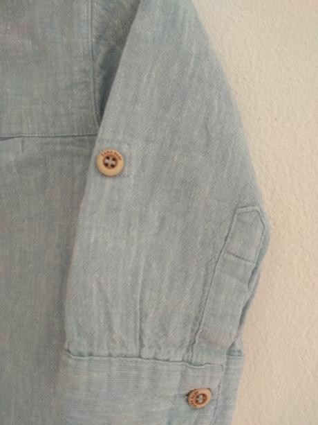 Riflová košeľa s 3/4 rukávmi, zara,92