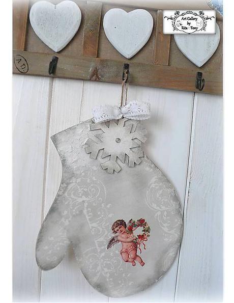 Maxi rukavice-zimná dekorácia 25 cm, 