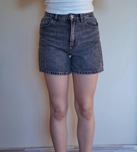 Sivé džínsové šortky pull & bear, pull&bear,34
