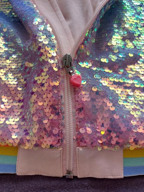 Nádherná trblietavá bundička zn.billie blush na 7r, 128